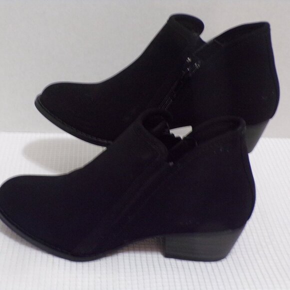 Falls Creek Angle Boot's w/Zipper Black Suede Uppers Size 6.5 Medium NEW - Picture 2 of 7